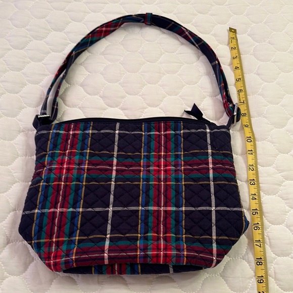 Vera Bradley Plaid Shoulder Bag - Navy, Red, Green - Picture 4 of 6